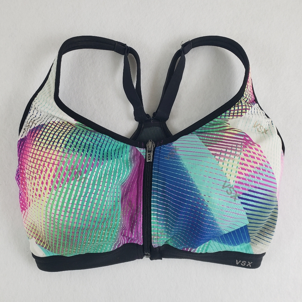 Victoria's Secret Sport VSX Front Zip Underwire Sports Bra Size 32DD